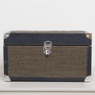 Small Black & Orange Wood Trim Storage Box / Trunk