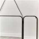 Small Black Triple Wall Hanging Mirror - 50cm x 30.5cm