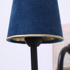 Small Blue & Gold Velvet Lamp Shade