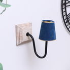 Small Blue & Gold Velvet Lamp Shade