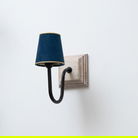 Small Blue & Gold Velvet Lamp Shade