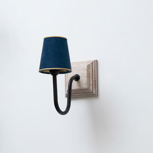 Small Blue & Gold Velvet Lamp Shade 