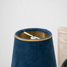 Small Blue & Gold Velvet Lamp Shade