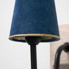 Small Blue & Gold Velvet Lamp Shade
