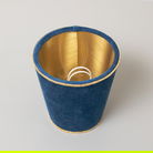 Small Blue & Gold Velvet Lamp Shade