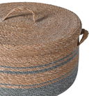 Small Brown & Grey Rope Lidded Storage Basket - 26cm