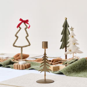 Small Christmas Tree Candle Holder - 16cm x 6.5cm