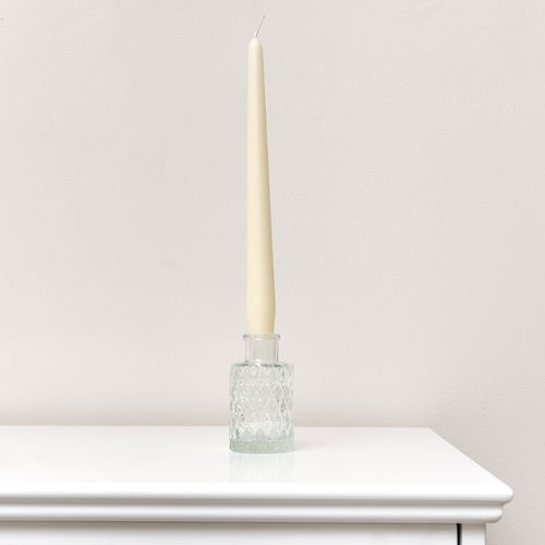 Small Clear Geometric Glass Bottle Vase - 9.5cm