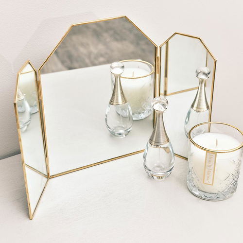 Small Gold Triple Dressing Table Mirror 41cm x 25.5cm