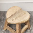 Small Mango Wood Heart Stool