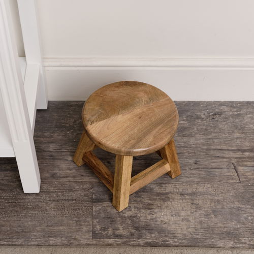 Small Mango Wood Round Stool