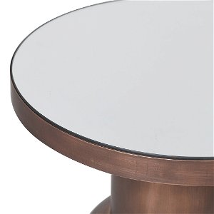 Small Metal Round Table with Mirrored top