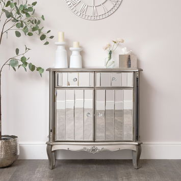 Small Mirrored Storage Sideboard - Tiffany Range