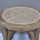 Small Natural Wooden Rattan Stool