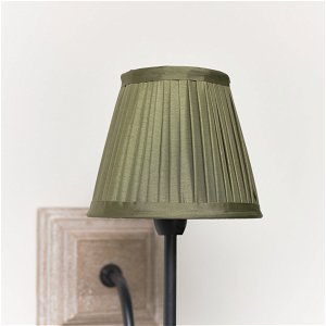 Small Olive Green Pleated Lamp Shade