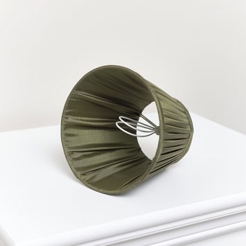 Small Olive Green Pleated Lamp Shade