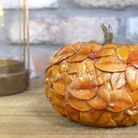 Small Orange Leaf Detail Pumpkin Ornament