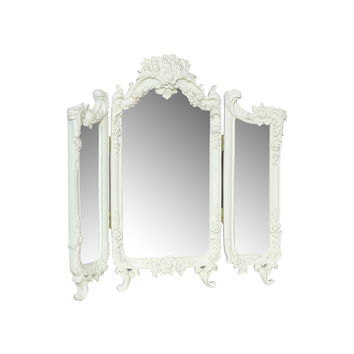 Small Ornate Rose Triple Mirror - 38cm x 38cm