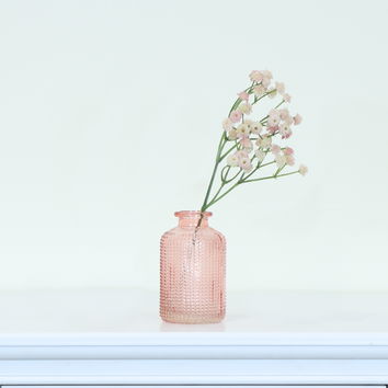 Small Rose Pink Glass Bottle Vase