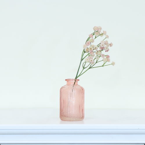 Small Rose Pink Glass Bottle Vase