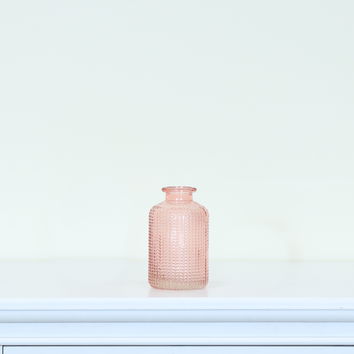 Small Rose Pink Glass Bottle Vase