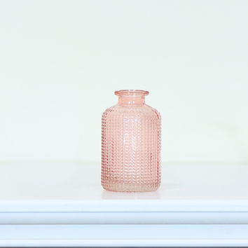 Small Rose Pink Glass Bottle Vase