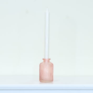 Small Rose Pink Glass Bottle Vase