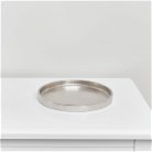 Small Round Silver Metal Tray - 20.5cm