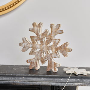 Small Rustic Wooden Snowflake Ornament - 15cm Small Rustic Wooden Snowflake Ornament - 15cm