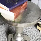 Small Silver Round Side Table