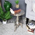 Small Silver Round Side Table