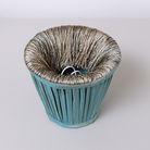 Small Teal Fringed Lamp Shade