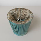 Small Teal Fringed Lamp Shade