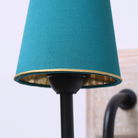 Small Teal & Gold Silk Lamp Shade
