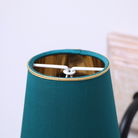 Small Teal & Gold Silk Lamp Shade