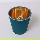 Small Teal & Gold Silk Lamp Shade