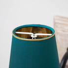 Small Teal & Gold Silk Lamp Shade