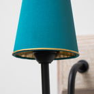 Small Teal & Gold Silk Lamp Shade