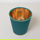 Small Teal & Gold Silk Lamp Shade