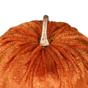 Small Velvet Orange Pumpkin Ornament