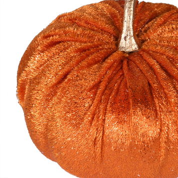 Small Velvet Orange Pumpkin Ornament