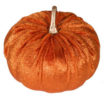 Small Velvet Orange Pumpkin Ornament