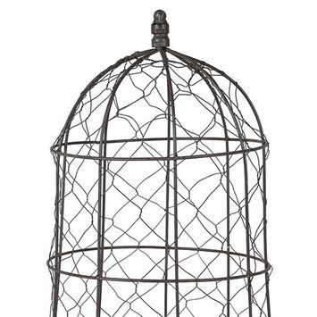 Small Wire Dome and Red Stone Planter Pot/Bird Cage - 45cm