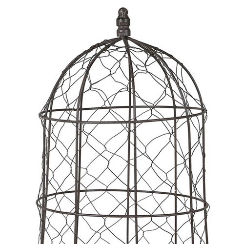 Small Wire Dome and Red Stone Planter Pot/Bird Cage - 45cm