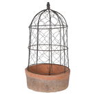 Small Wire Dome and Red Stone Planter Pot/Bird Cage - 45cm