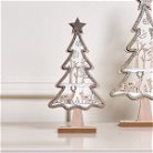 Small Wooden Gold Glittery Christmas Tree Ornament - 22cm