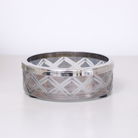 Smoked Patterned Glass Soap Dish with Silver Chrome Rim