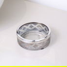 Smoked Patterned Glass Soap Dish with Silver Chrome Rim