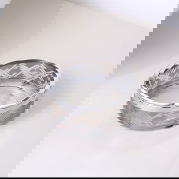 Smoked Patterned Glass Soap Dish with Silver Chrome Rim