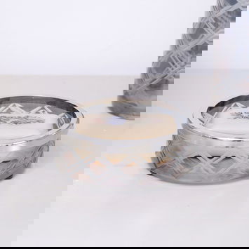 Smoked Patterned Glass Soap Dish with Silver Chrome Rim